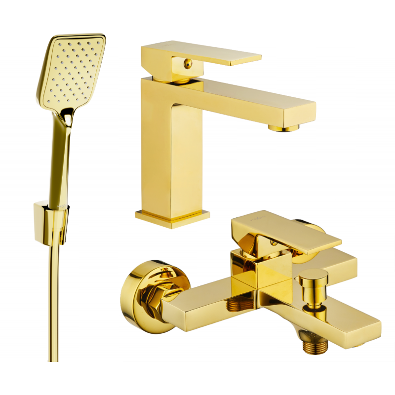 Mexen Uno R62 badkarsset, guld - 71403R62-50