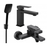 Mexen Uno R62 bath set, black - 71403R62-70