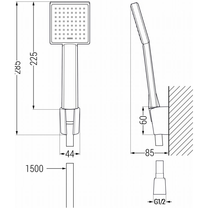 Mexen Uno R45 bathtub set, chrome - 71403R45-00