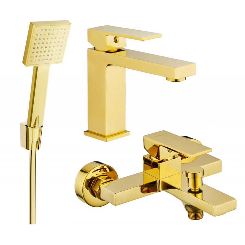 Mexen Uno R45 Badewannen-Set, Gold - 71403R45-50