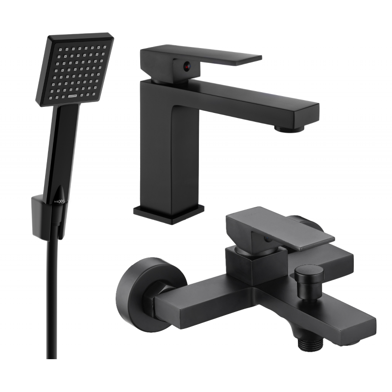 Mexen Uno Conjunto de baño R45, negro - 71403R45-70