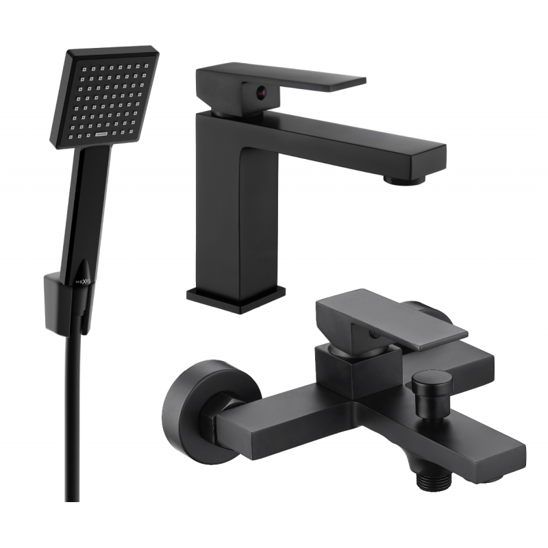 Mexen Uno R45 conjunto de bañera, negro - 71403R45-70