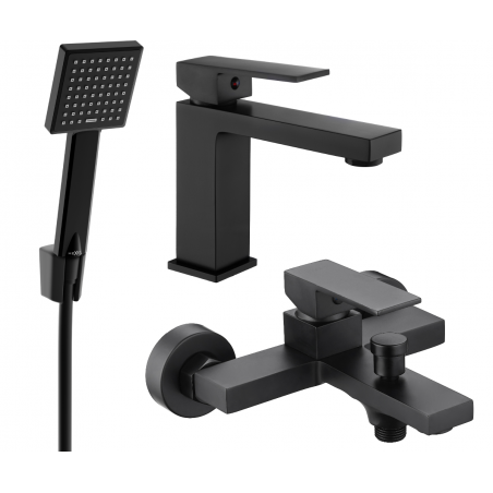 Mexen Uno Conjunto de banheira R45, preto - 71403R45-70