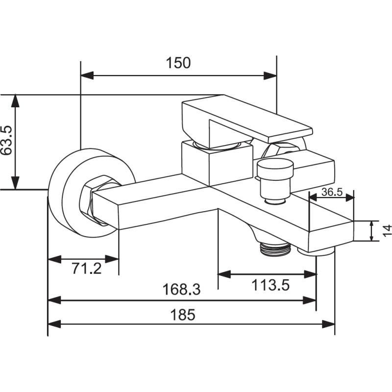 Mexen Uno R77 conjunto de baño, dorado - 71413R77-50
