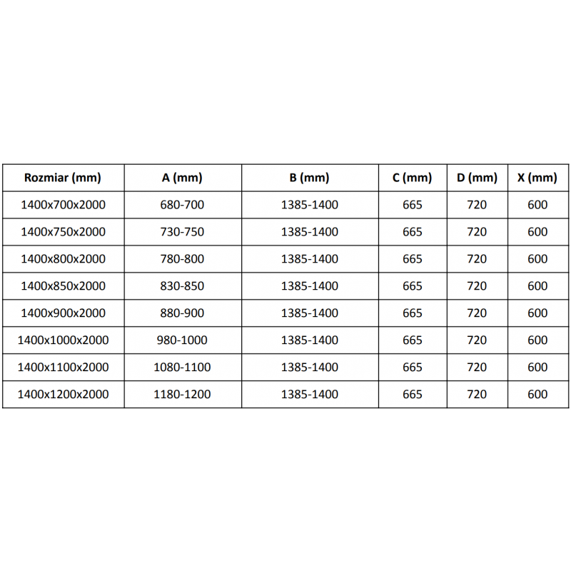 Mexen Velar schuifdouche 140 x 90 cm, matglas, geborsteld goud - 871-140-090-31-55