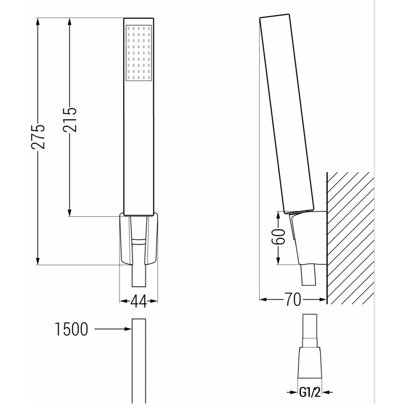 Mexen Uno R77 conjunto de baño, dorado - 71413R77-50