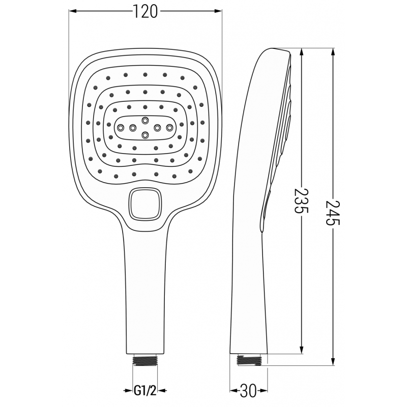 Mexen R-17 κεφαλή ντους 3 λειτουργιών, μαύρη - 79517-70