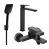Mexen Uno R62 bath set, black - 71413R62-70