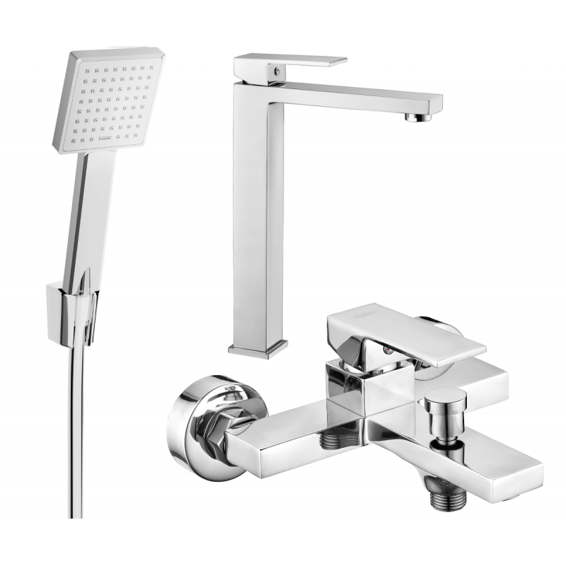 Mexen Uno R45 conjunto de baño, cromo - 71413R45-00