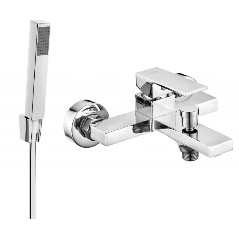 Mexen Uno R77 badkarsblandare med duschset, krom - 7143R77-00