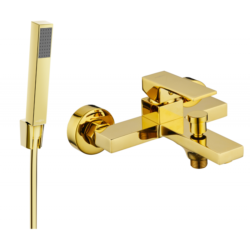 Mexen Uno R77 Badewannenbatterie mit Duschset, gold - 7143R77-50
