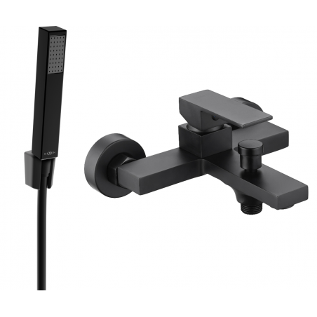Mexen Uno R77 Bathtub Faucet with Shower Set, Black - 7143R77-70