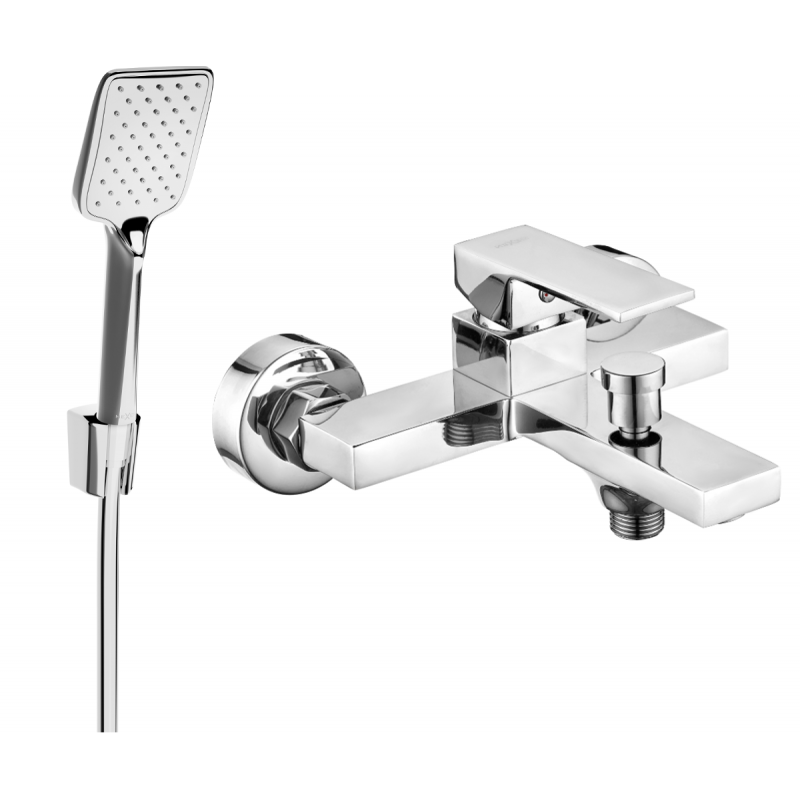 Mexen Uno R62 badkarblandare med duschset, krom - 7143R62-00