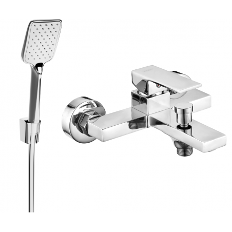 Mexen Uno R62 bathtub faucet with shower set, chrome - 7143R62-00