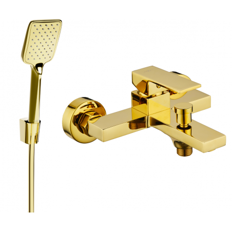 Mexen Uno R62 Badewannenarmatur mit Duschset, Gold - 7143R62-50