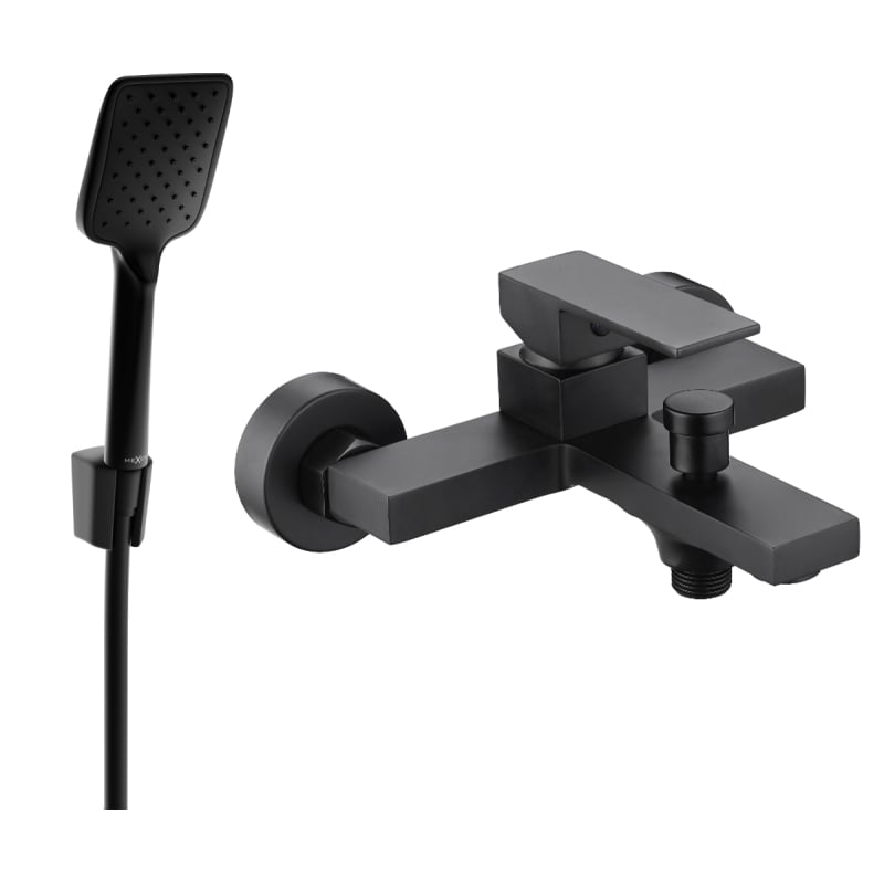 Mexen Uno R62 bateria wannowa z zestawem prysznicowym, czarna - 7143R62-70