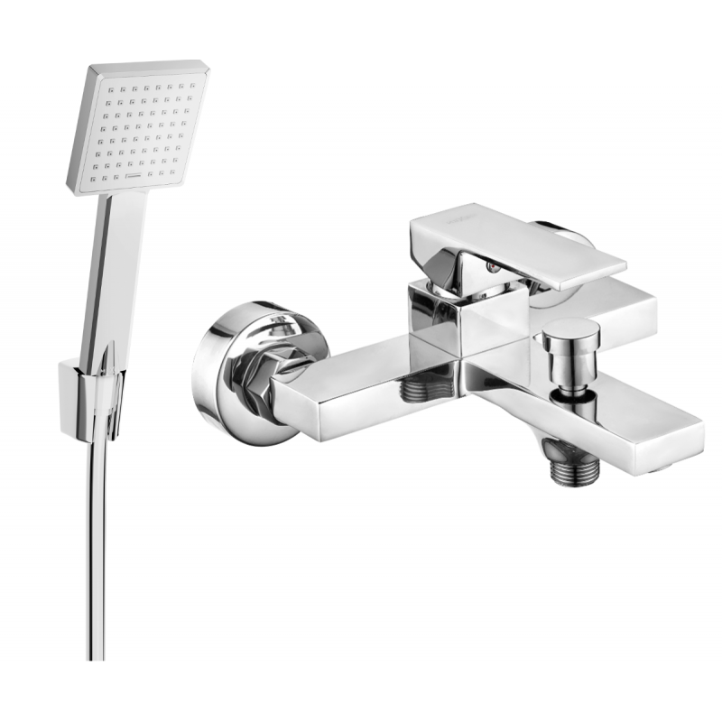 Mexen Uno R45 bateria wannowa z zestawem prysznicowym, chrom - 7143R45-00