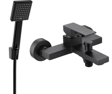 Mexen Uno R45 bathtub faucet with shower set, black - 7143R45-70