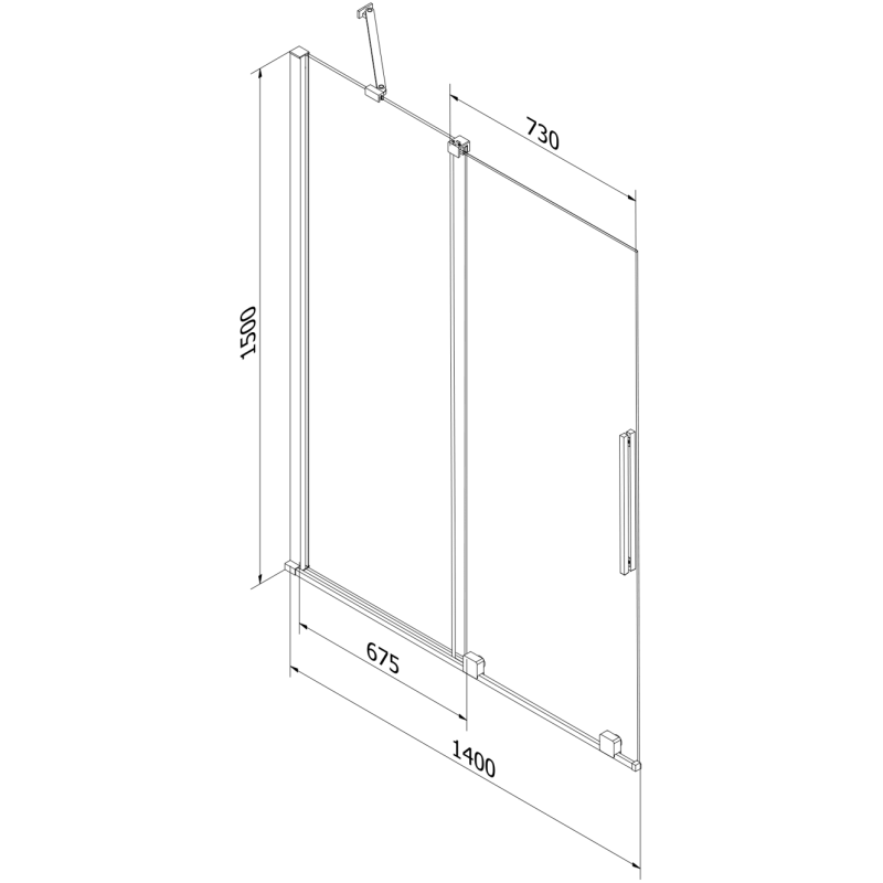 Mexen Velar parawan nawannowy 2-skrzydłowy rozsuwany 140 x 150 cm, grafit, czarny - 896-140-000-41-70