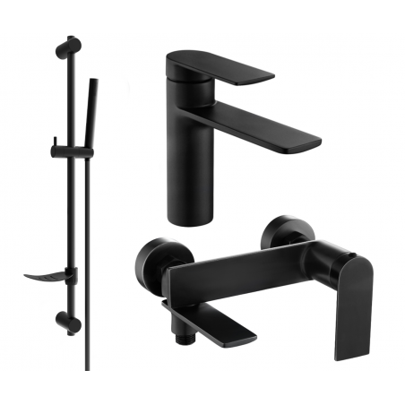 Mexen Zero DF70 bathtub set, black - 71103DF70-70