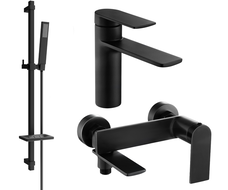 Mexen Zero DQ02 conjunto de baño, negro - 71103DQ02-70