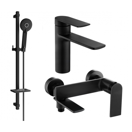 Mexen Zero DQ40 bath set, black - 71103DQ40-70