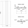 Mexen Line VR20SL Heizkörper 1800 x 600 mm, untere mittlere Anschluss, 1308 W, weiß - W6VR20SL-180-060-00