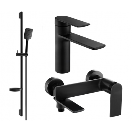 Mexen Zero DS62 bathtub set, black - 71103DS62-70