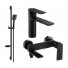 Mexen Zero DS62 bathtub set, black - 71103DS62-70