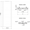 Mexen Flat VR20S Heizkörper platt 1800 x 300 mm, untere mittlere Anschluss, 654 W, weiß - W6VR20S-180-030-00