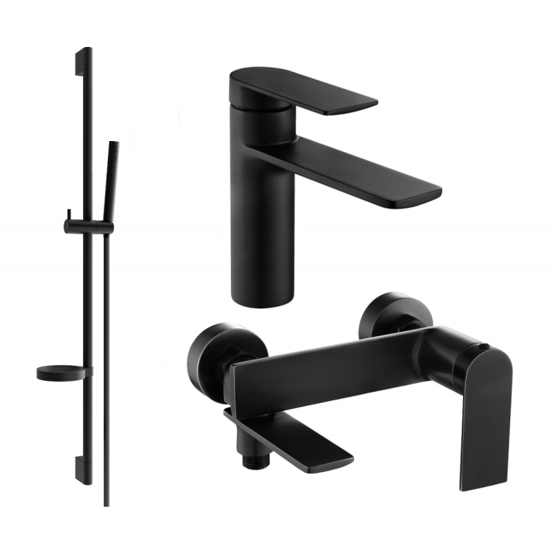 Mexen Zero DS70 conjunto de bañera, negro - 71103DS70-70