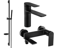 Mexen Zero DS70 badkar set, svart - 71103DS70-70