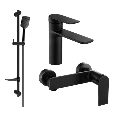 Mexen Zero DF62 shower set, black - 71104DF62-70