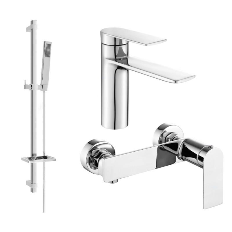 Mexen Zero DQ02 set za tuširanje, krom - 71104DQ02-00
