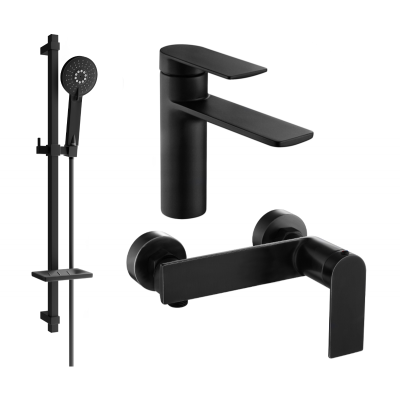 Mexen Zero DQ40 Shower Set, Black - 71104DQ40-70