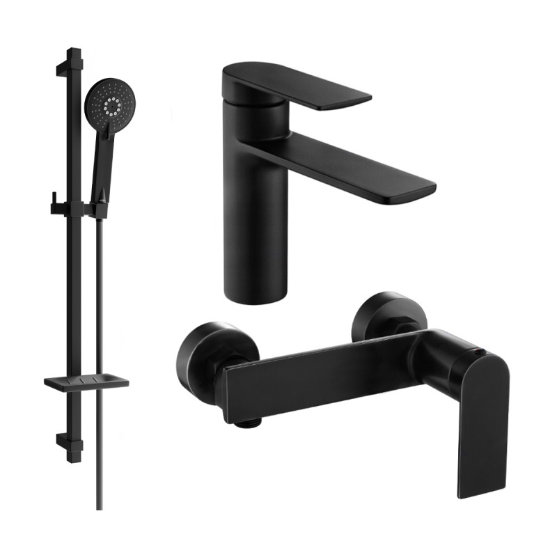 Mexen Zero DQ40 tuš set, crni - 71104DQ40-70