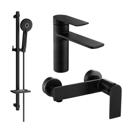 Mexen Zero DQ40 tuš set, crni - 71104DQ40-70