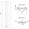 Radiateur à panneau Mexen Line VS20SL 2200 x 300 mm, raccordement inférieur central, 760 W, blanc - W6VS20SL-220-030-00
