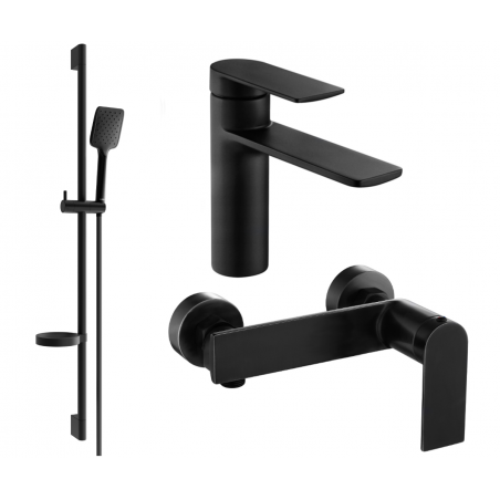 Mexen Zero DS62 douche set, zwart - 71104DS62-70