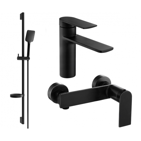 Mexen Zero DS62 shower set, black - 71104DS62-70
