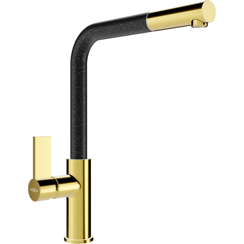 Mexen Flora rubinetto da cucina, oro/nero maculato - 670401-75