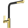 Mexen Flora grifo de cocina, dorado/con negro moteado - 670401-75