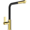 Mexen Flora rubinetto da cucina, oro/nero maculato - 670401-75