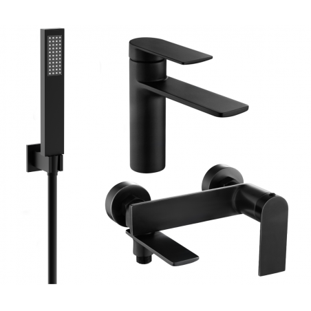 Mexen Zero R02 set vasca da bagno, nero - 71103R02-70