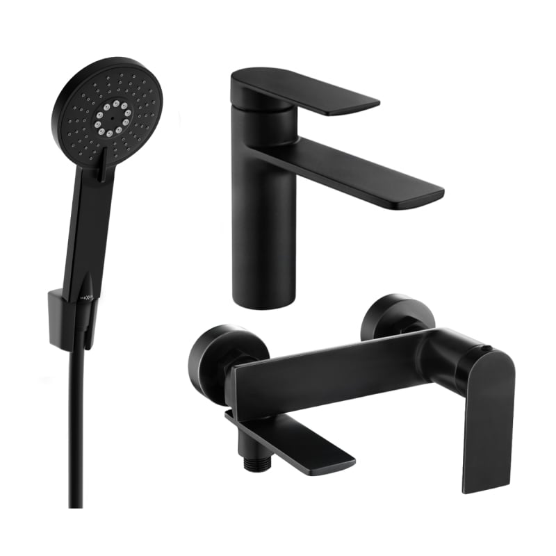 Mexen Zero R40 Bathtub Set, Black - 71103R40-70
