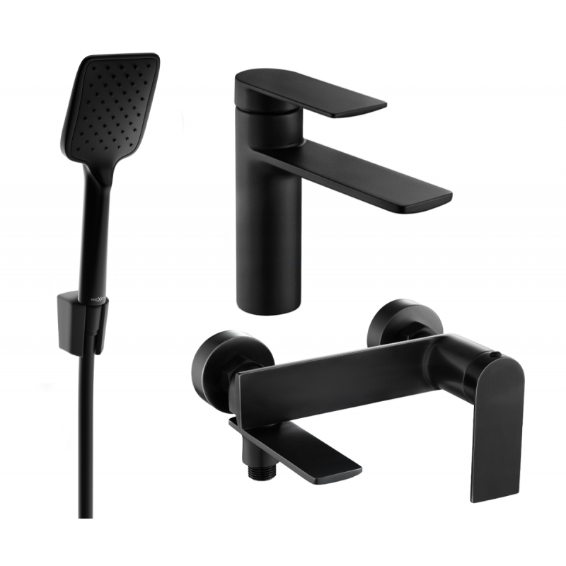 Mexen Zero R62 bath set, black - 71103R62-70