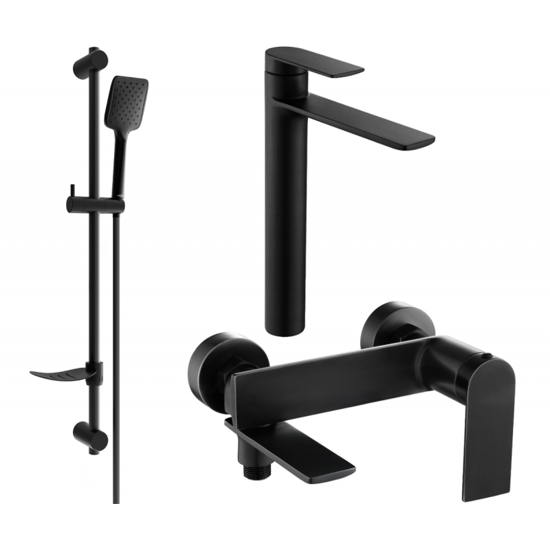 Mexen Zero DF62 conjunto de bañera, negro - 7113DF62-70