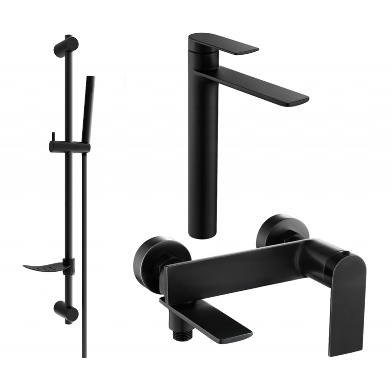 Mexen Zero DF70 badkarset, svart - 7113DF70-70