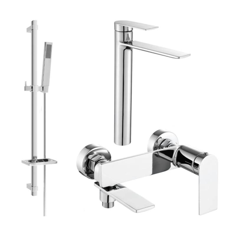 Mexen Zero DQ02 Bathtub Set, Chrome - 7113DQ02-00