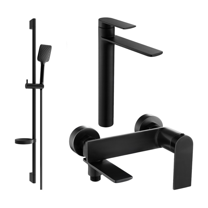 Mexen Zero DS62 set za kadu, crni - 7113DS62-70